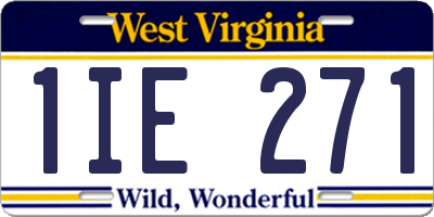 WV license plate 1IE271