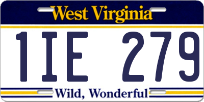 WV license plate 1IE279