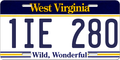 WV license plate 1IE280