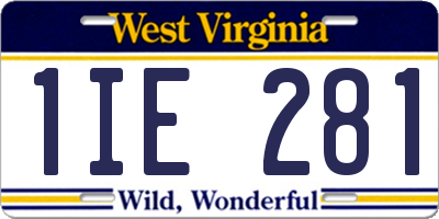 WV license plate 1IE281