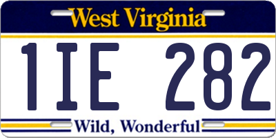 WV license plate 1IE282