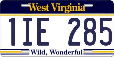 WV license plate 1IE285