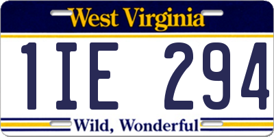 WV license plate 1IE294
