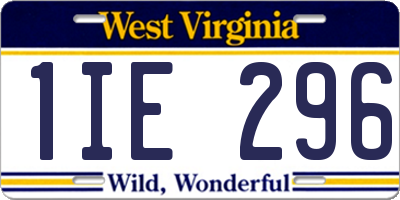 WV license plate 1IE296