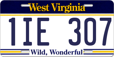 WV license plate 1IE307