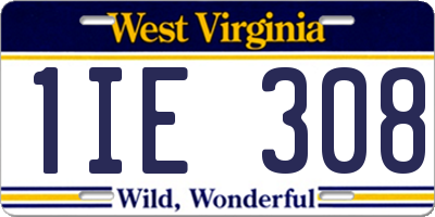 WV license plate 1IE308