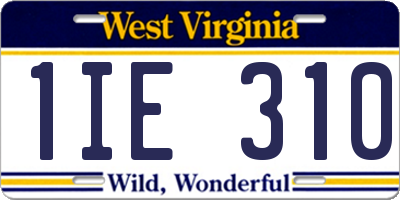 WV license plate 1IE310