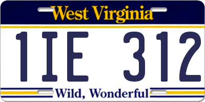 WV license plate 1IE312