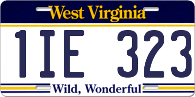 WV license plate 1IE323