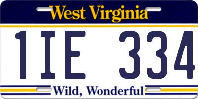 WV license plate 1IE334