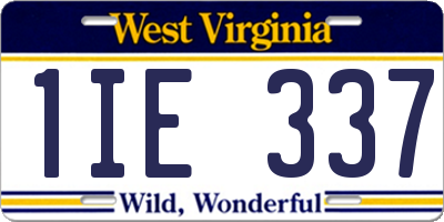 WV license plate 1IE337