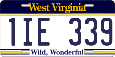 WV license plate 1IE339