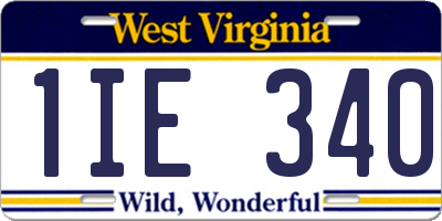 WV license plate 1IE340