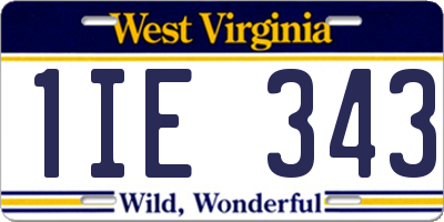 WV license plate 1IE343