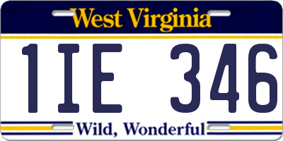 WV license plate 1IE346
