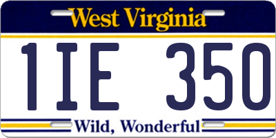 WV license plate 1IE350