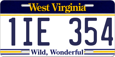 WV license plate 1IE354