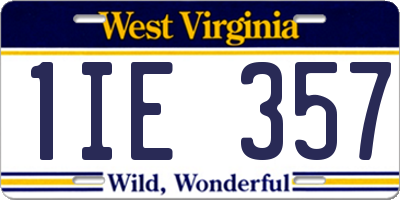 WV license plate 1IE357