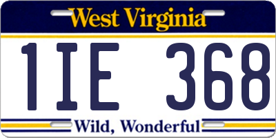 WV license plate 1IE368