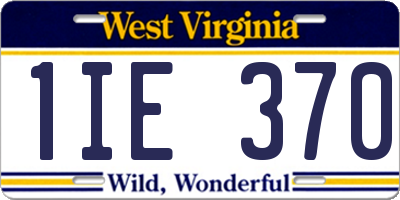 WV license plate 1IE370
