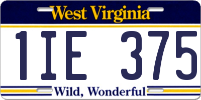 WV license plate 1IE375