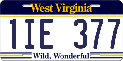 WV license plate 1IE377