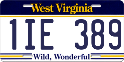 WV license plate 1IE389