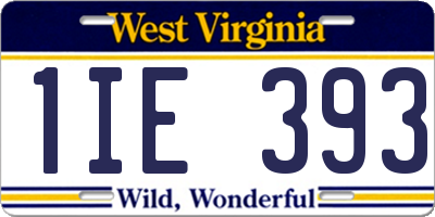 WV license plate 1IE393