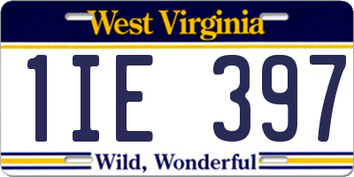 WV license plate 1IE397