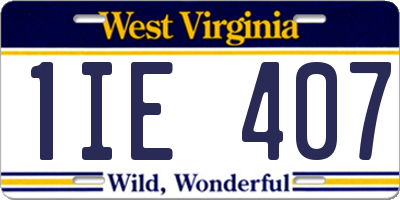 WV license plate 1IE407