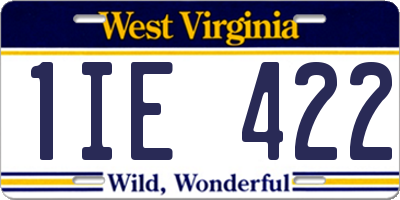 WV license plate 1IE422