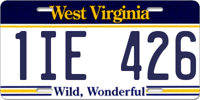 WV license plate 1IE426