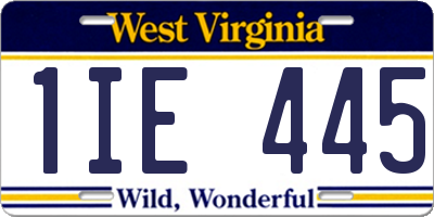 WV license plate 1IE445