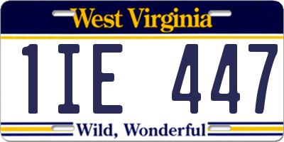 WV license plate 1IE447