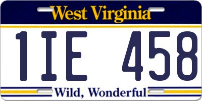 WV license plate 1IE458