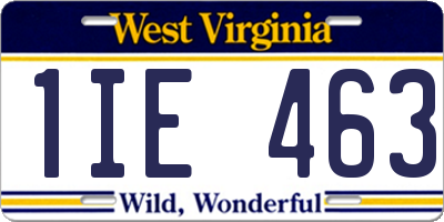 WV license plate 1IE463