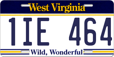 WV license plate 1IE464