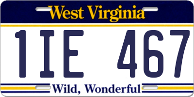 WV license plate 1IE467