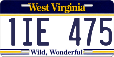 WV license plate 1IE475