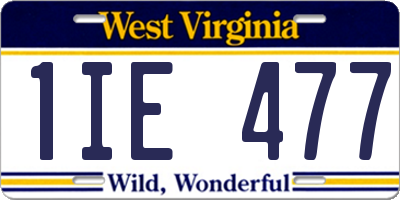 WV license plate 1IE477