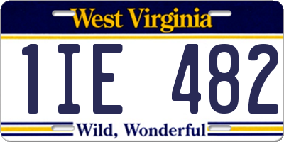 WV license plate 1IE482