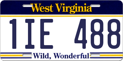 WV license plate 1IE488