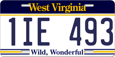 WV license plate 1IE493