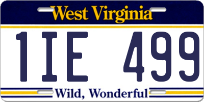 WV license plate 1IE499