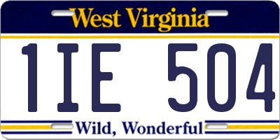 WV license plate 1IE504