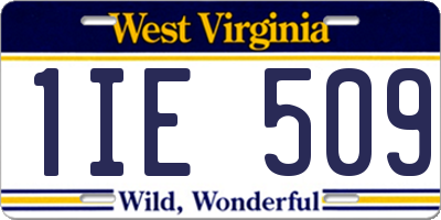 WV license plate 1IE509