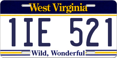 WV license plate 1IE521