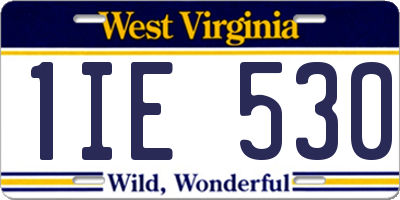 WV license plate 1IE530
