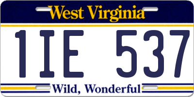 WV license plate 1IE537