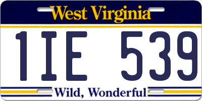 WV license plate 1IE539